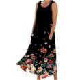 thumbnail image 1 of Uaswgudfs Women's Sleeveless Flowy Dress with Polka Dot & Abstract Print - Casual Midi Sundress with Functional Side Pockets for Summer 2025​ Black 2XL, 1 of 5