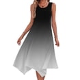 thumbnail image 1 of Uaswgudfs Women’s Sleeveless Round Neck Midi Dress - Asymmetrical Hem Knee-Length Sundress with Casual Summer Flowy Tank Design, 1 of 8
