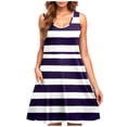 thumbnail image 1 of Uaswgudfs Women’s Sleeveless Striped Midi Dress - Vertical Pattern Tank Sundress for Summer with Functional Pockets & Casual Resort Flowy Style, 1 of 5