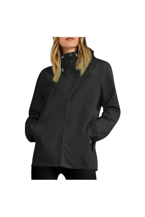Women's Softshell Jacket with Hood Waterproof Lightweight Windbreaker Windproof Rain Shell Jacket for Outdoor Hiking