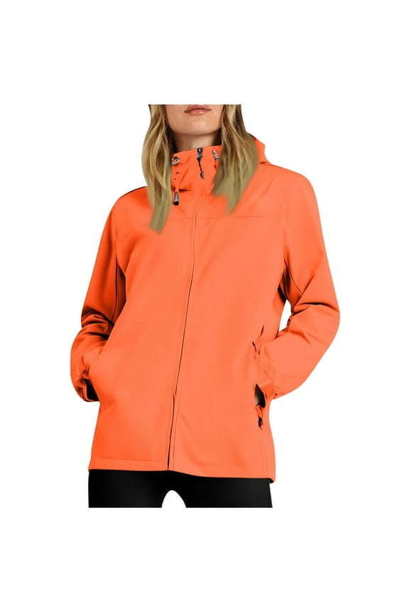 Women's Softshell Jacket with Hood Waterproof Lightweight Windbreaker Windproof Rain Shell Jacket for Outdoor Hiking