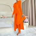 thumbnail image 1 of Uaswgudfs Women's Solid Color Sleepwear Set Casual Long Sleeve 2 - Piece Pajama Loungewear Cozy Knit Comfortable Nightwear, 1 of 5