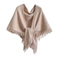 thumbnail image 1 of Uaswgudfs Women's Solid Color Triangle Fringe Shawl Wrap Autumn Winter Outerwear Versatile Scarf Stole Casual Outfit Beige Free Size, 1 of 3