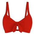 thumbnail image 1 of Uaswgudfs Women's Sporty Bikini Top with Structured V-Neckline, Bow Accent, Adjustable Slim Straps, and Stretch-Fit Design Swimwear Red 2XL, 1 of 2