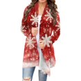 thumbnail image 1 of Uaswgudfs ​Women's Structured Texture Long Winter Coat - Insulated Open Front Cold Weather Outerwear/Christmas/Snowflakes/Deer/Christmas Tree, 1 of 7