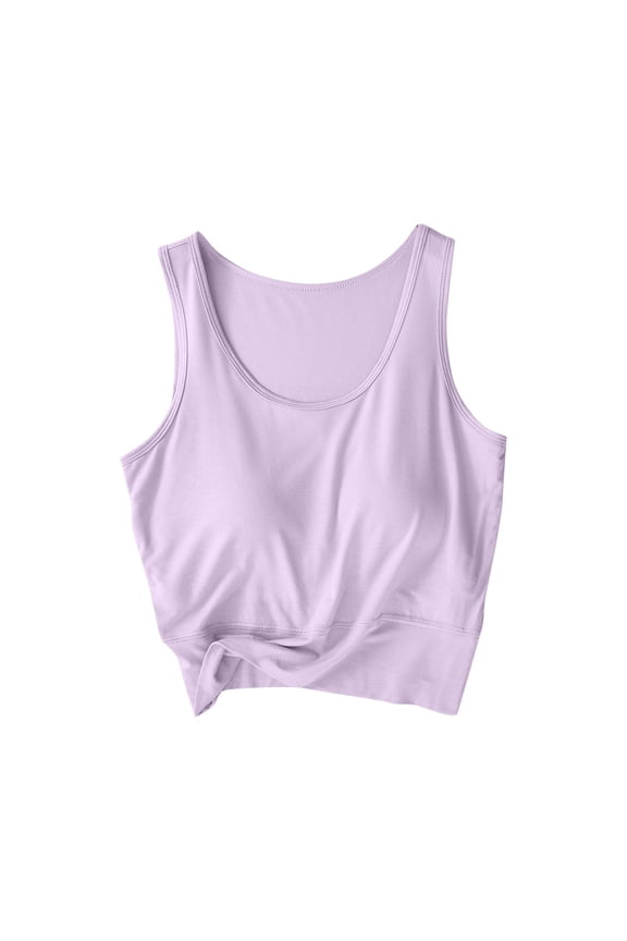 Women's Summer Scoop Neck Slim Fit Sleep Short Tank Top | Soft Contour Pajama Tee for Ladies | Breathable Cropped Pjs