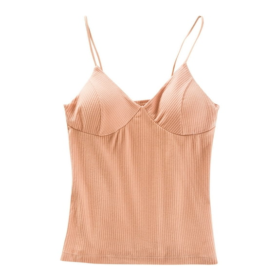 Uaswgudfs Women's Summer Sleepwear Ribbed Camisole Top PJS - Cotton Pajama Nightshirt with Spaghetti Straps, Soft Breathable Loungewear