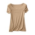 thumbnail image 1 of Uaswgudfs Women's Summer Soft Cotton Scoop Neck Sleep Pajama Top, Loose-Fit PJs Shirt with Short Sleeve, Comfortable Nightwear & Loungewear, 1 of 3