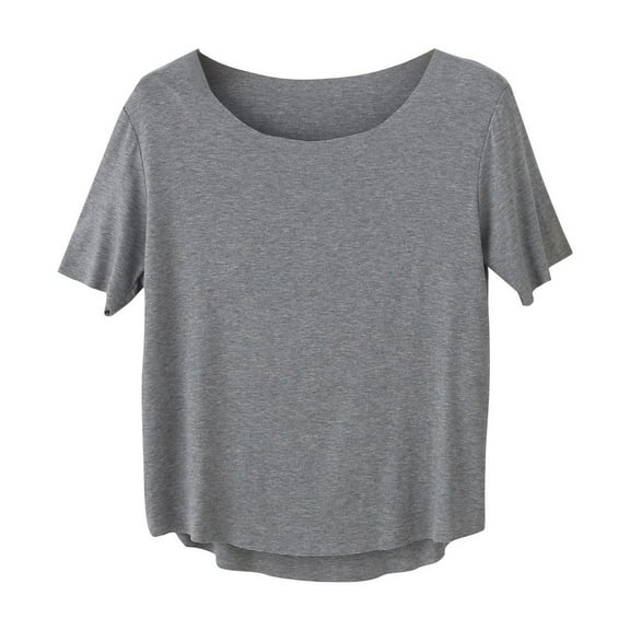 Uaswgudfs Women's Summer & T-Shirt | Solid Boat Neck Top, Soft Casual Short Sleeve Top for Everyday Wear 2025 New