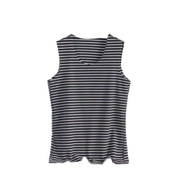 Uaswgudfs Women's Thermal Vest Sleeveless Winter Warm Base Layer Striped Slim Fit Knit Top Soft Breathable