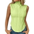 thumbnail image 1 of Uaswgudfs Women's Trendy Casual Textured Mock Neck Tank Top | Sleeveless Versatile Basic for Daily Wear 2025, 1 of 7