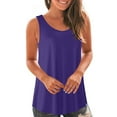 thumbnail image 1 of Uaswgudfs Women's Tunics Boat Neck Long Tank Tops Sleeveless Loose Fit T-Shirt with Flare Hem Comfy Swing Blouse, 1 of 6