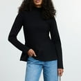 thumbnail image 1 of Uaswgudfs Women's Turtleneck Sweater: Slim Fit & Flared Ruffle Hem, Soft Knit for Winter Layering, 1 of 7