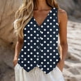 thumbnail image 1 of Uaswgudfs Women's V Neck Button Down Vest Classic Polka Dot Sleeveless Casual Summer Tops, 1 of 5