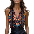 thumbnail image 1 of Uaswgudfs Women's V Neck Sleeveless Floral Camisole Summer Casual Tank Top Halter Neck Blouse 5XL, 1 of 5