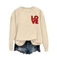 thumbnail image 1 of Uaswgudfs Women's Valentine's Day Crewneck Sweatshirt - Loose Fit Long Sleeve Casual Pullover, Valentine Love Letter Top for Women, 1 of 4