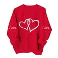 thumbnail image 1 of Uaswgudfs Women's Valentine's Day Crewneck Sweatshirt - Loose Fit Long Sleeve Casual Pullover with Double Heart, Valentine Graphic Top for Women, 1 of 6