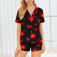 thumbnail image 1 of Uaswgudfs Women's Valentine's Day Pajama Set Button Front Short Sleeve Heart Paw Print Casual Sleepwear, 1 of 8