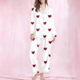 thumbnail image 1 of Uaswgudfs Women's Valentine's Day Pajama Set Long Sleeve Button Front Heart Print Casual Sleepwear Flannel-Like, 1 of 8