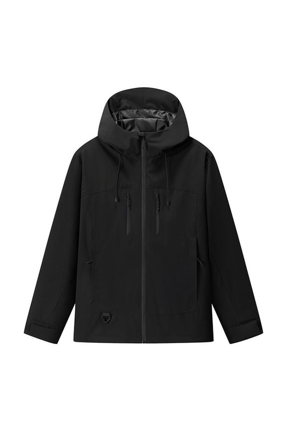 ​Women's Waterproof Insulated Parka - Adjustable Hood Zippered Pockets Thermal-Lined Outdoor Winter Coat​