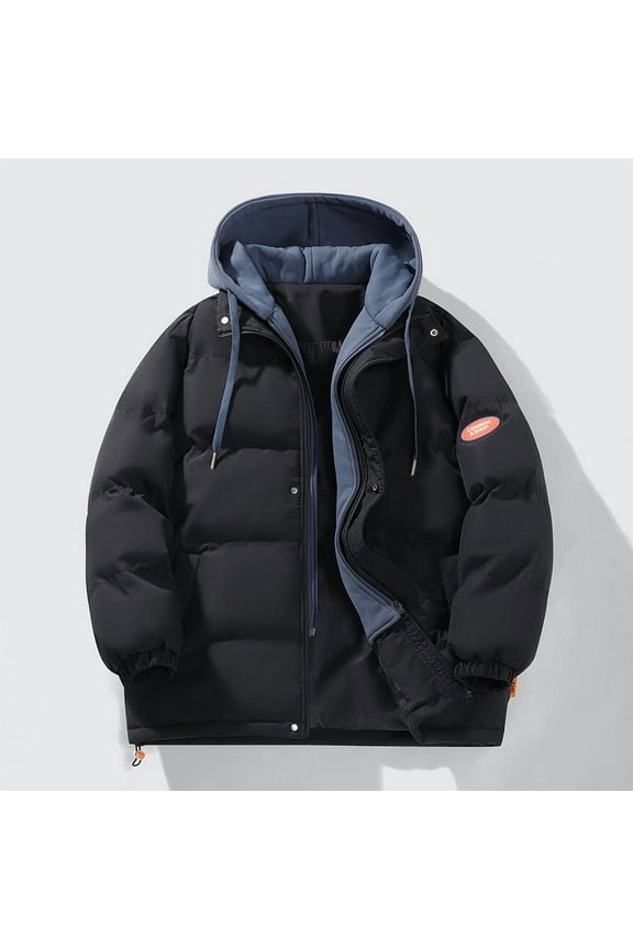 Uaswgudfs ​Women's Winter Quilted Jacket: Zip & Snap Front w/ Stand Collar & Adjustable Hood - Insulated Cold Weather