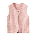 thumbnail image 1 of Uaswgudfs Women's Winter V - Neck Quilted Vest Button Front Thermal Fleece Lined Innerwear Top Warm Slim Plus, 1 of 6