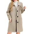 thumbnail image 1 of Uaswgudfs Women's Wool Blend Mid-Length Winter Coat - Straight Fit Windproof Lapel Collar Pockets Commute​, 1 of 7