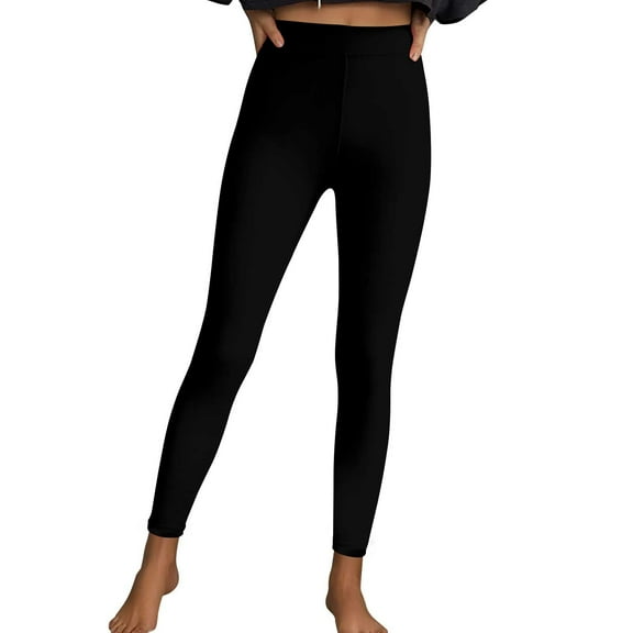 Uaswgudfs Women's Yoga Leggings with Elastic Waistband, Straight-Leg Design, Slim Fit & Stretchy Lycra-Blended Fabric for Flexible Comfort Black 2XL