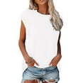 thumbnail image 1 of Uaswgudfs Womens 1/4 Sleeve Tops Casual Athleisure Spring/Summer T-Shirt Asymmetry Button V-Neck Blouse 2025, 1 of 5