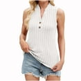 thumbnail image 1 of Uaswgudfs Womens Cotton Sleeveless Vest Summer V Neck Lightweight Casual Button Front Loose Fit Knit Pullover Polo Tank Top 2025, 1 of 7