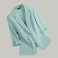 thumbnail image 1 of Uaswgudfs Womens Linen Blazer Notch Lapel One Button Suit Coat Jackets, 1 of 8