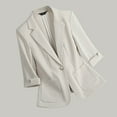 thumbnail image 1 of Uaswgudfs Womens Linen Blazer Notch Lapel One Button Suit Coat Jackets, 1 of 8
