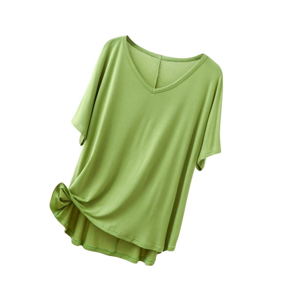 Uaswgudfs Womens Summer Basic Tops Spring Fashion Thin and light Casual Dressy V-Neck T Shirts Workout Clothes Trendy 2025 going out Blouse