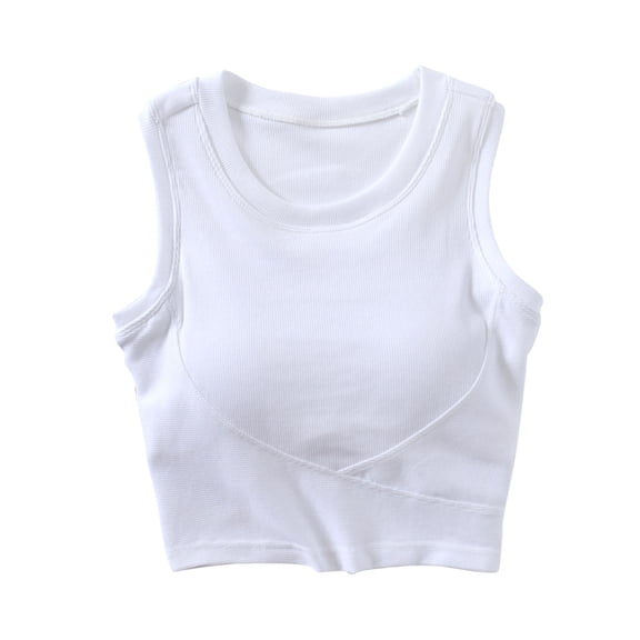 Uaswgudfs Womens U Back Sports Shaping Bras Padded High Neck Crop Workout Cotton Tank Tops