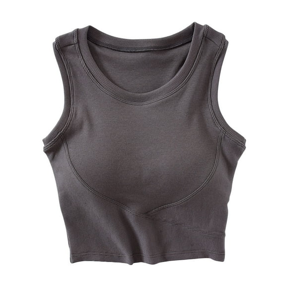 Uaswgudfs Womens U Back Sports Shaping Bras Padded High Neck Crop Workout Cotton Tank Tops