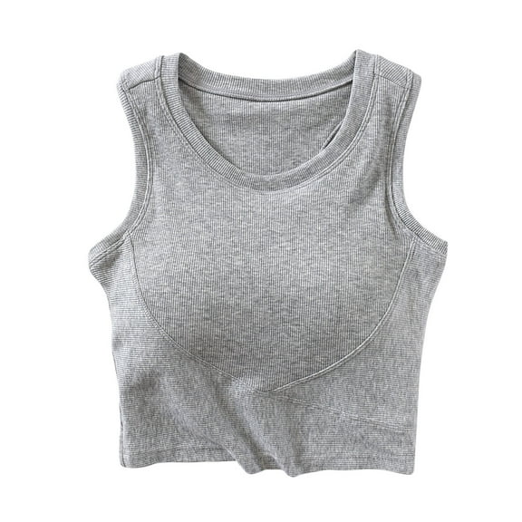 Uaswgudfs Womens U Back Sports Shaping Bras Padded High Neck Crop Workout Cotton Tank Tops