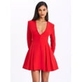 thumbnail image 1 of Ubah Red Blazer Pleated Button-up Long Sleeve Mini Dress, 1 of 17