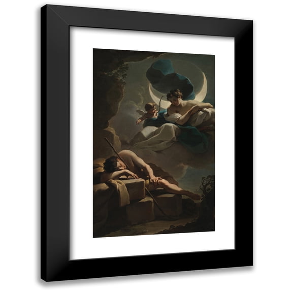 Ubaldo Gandolfi 13x18 Black Modern Framed Museum Art Print Titled - Selene and Endymion (circa 1770)