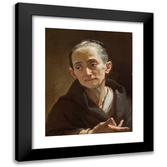 Ubaldo Gandolfi 15x18 Black Modern Framed Museum Art Print Titled - Head of an Old Woman (circa 1778)