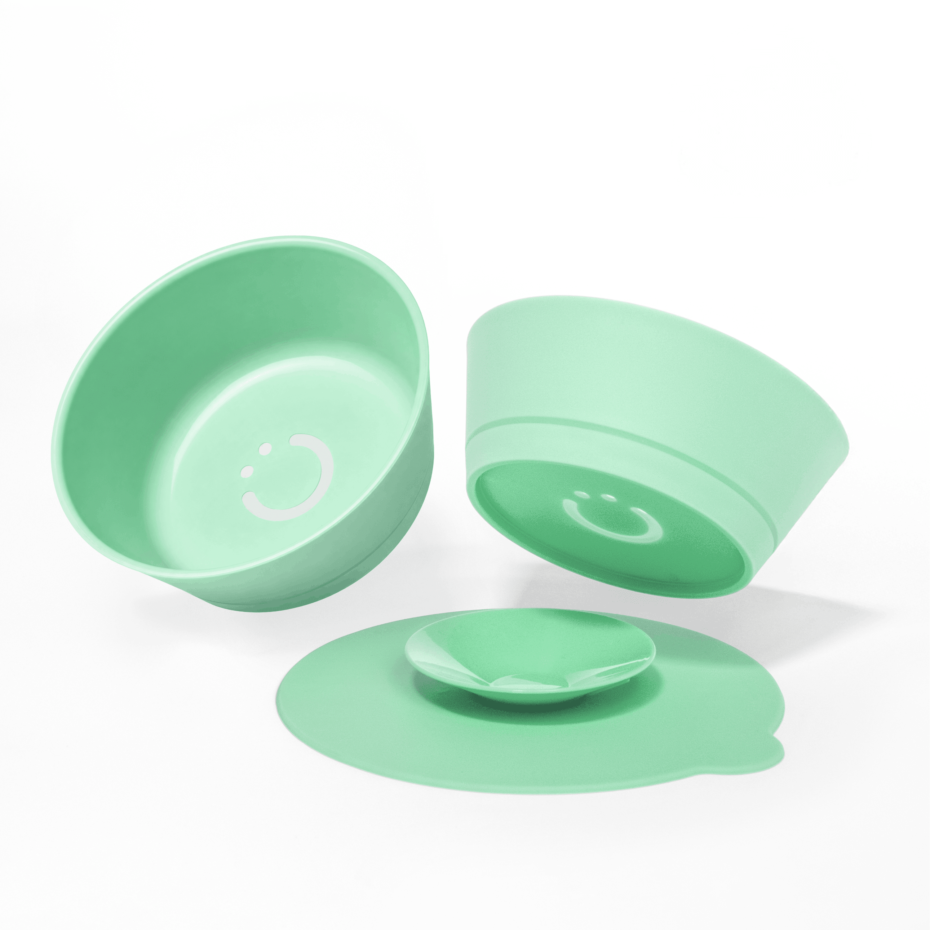 Ubbi Suction Bowls with Interchangeable Suction Base for Babies and Toddlers, 2 Pack, Sugar Snap Green
