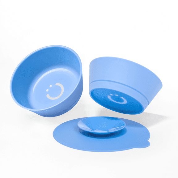 Ubbi Suction Bowls with Interchangeable Suction Base for Babies and Toddlers, 2 Pack, Polaris Blue