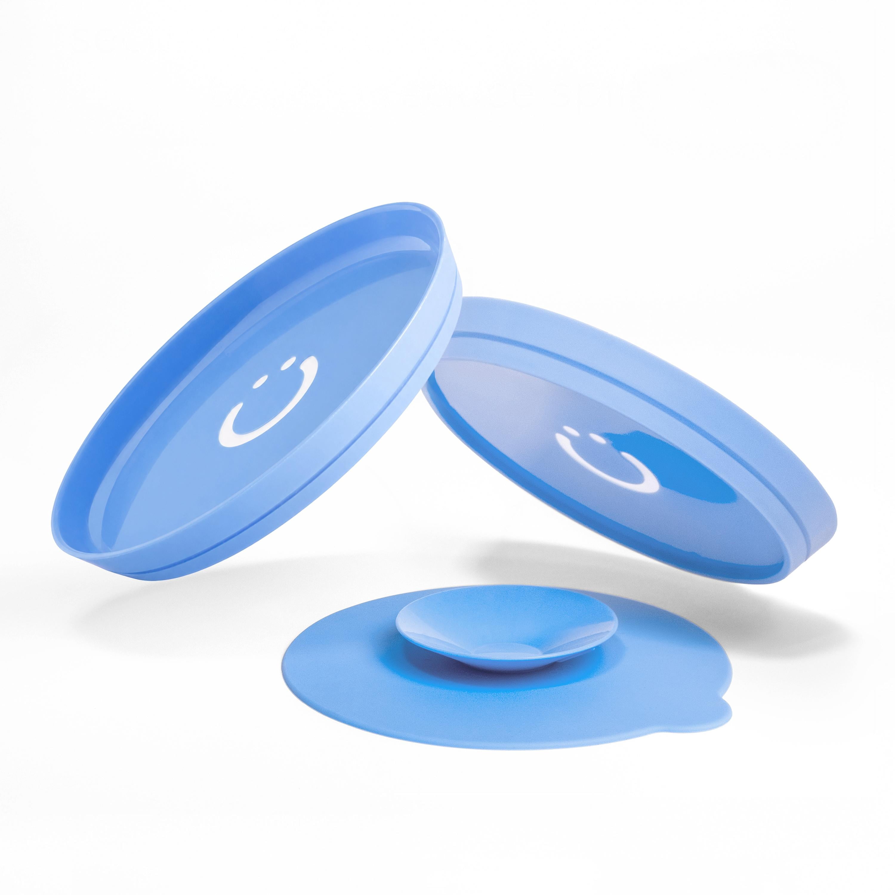 Ubbi Suction Plate Set with Interchangeable Suction Base for Babies and Toddlers, Polaris Blue