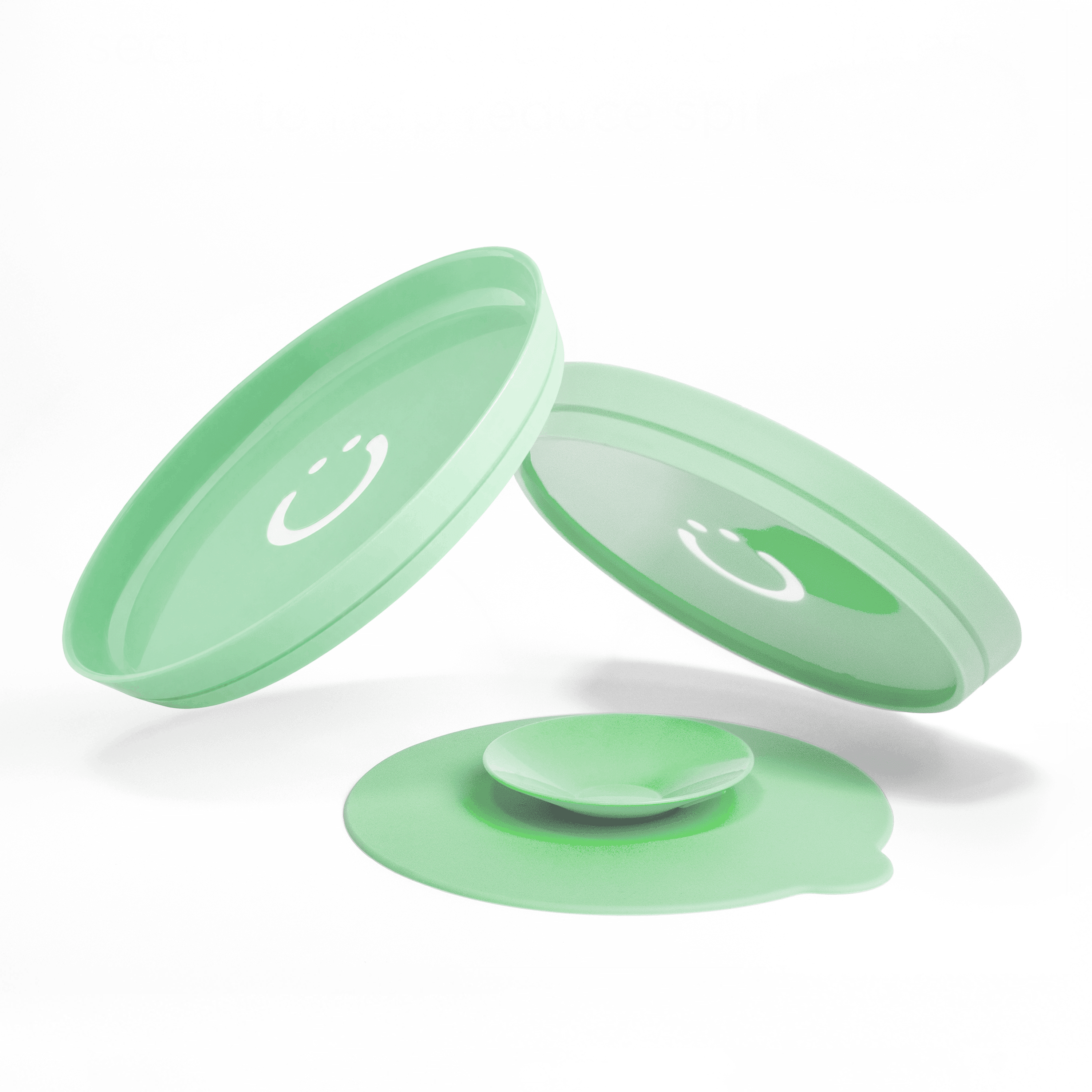 Ubbi Suction Plate Set with Interchangeable Suction Base for Babies and Toddlers, 2 Pack, Sugar Snap Green