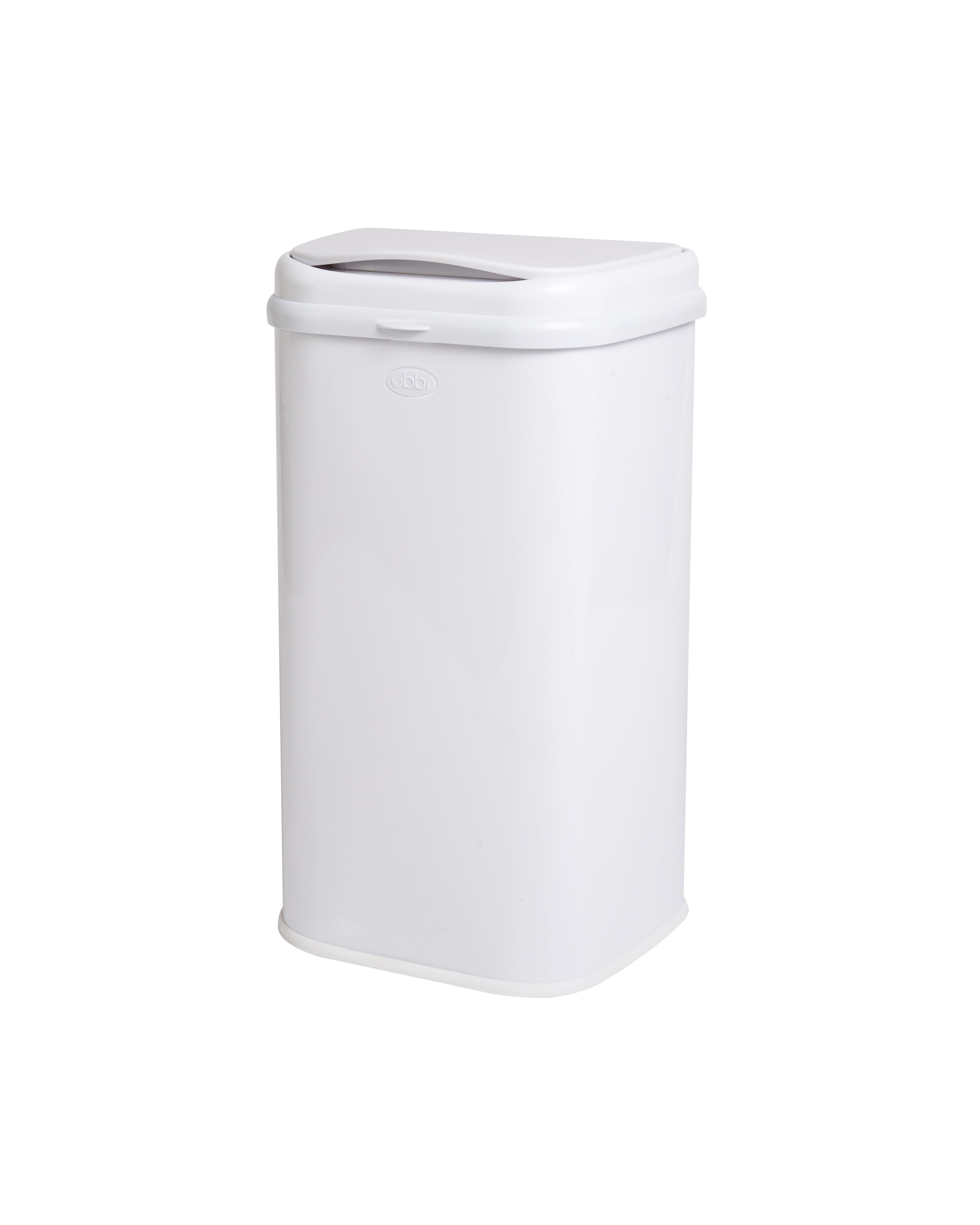 Ubbi Adult Steel Odor-Locking Diaper Pail, No Special Bag Required, Award-Winning Design, White