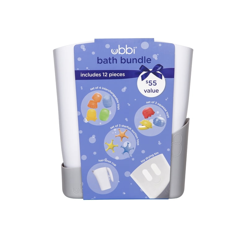 Ubbi Baby Bath Toy and Drying Bin Set, Baby and Toddler Bath Toy