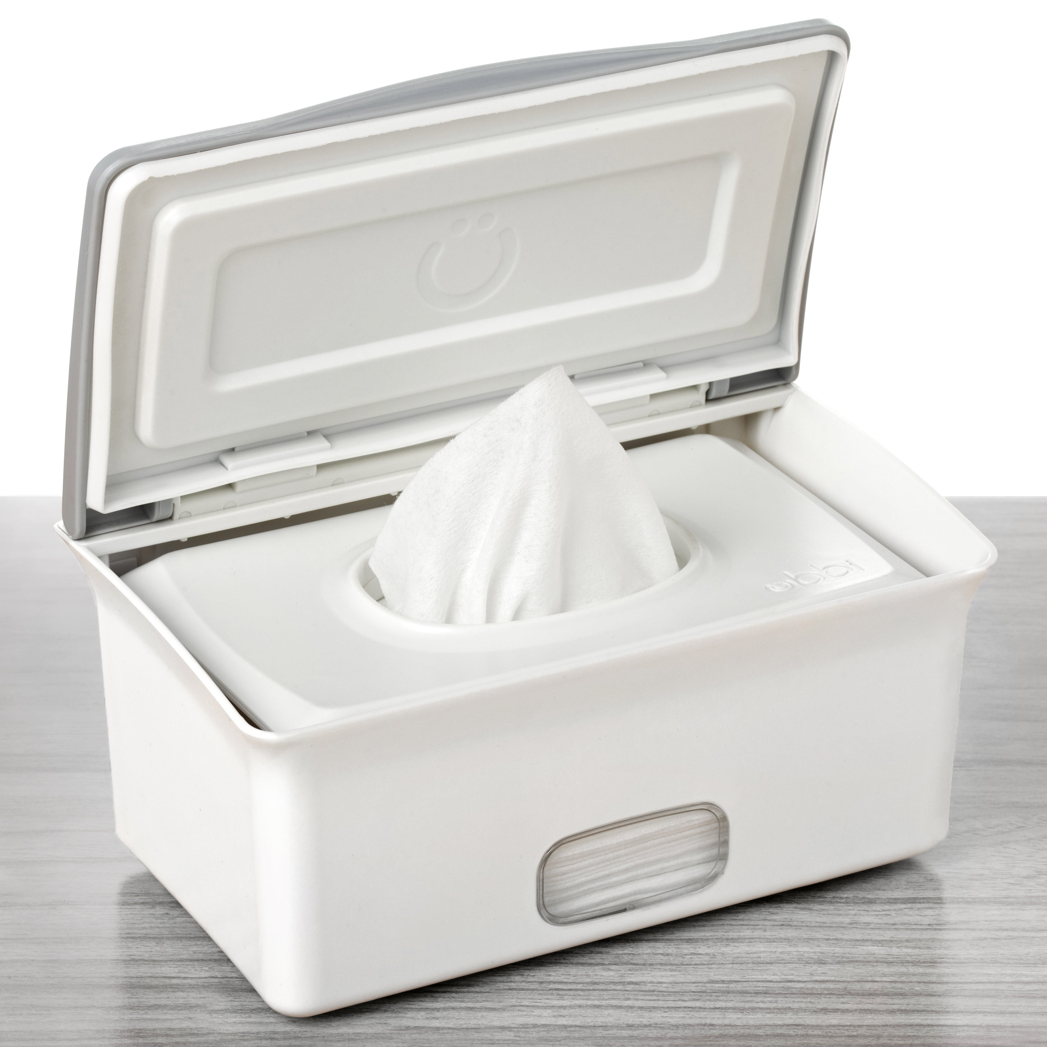 Ubbi Baby Wipes Dispenser Features Weighted Plate & Secure Seal, Nursery Diapering Essential, Gray, Count Per Pack 1