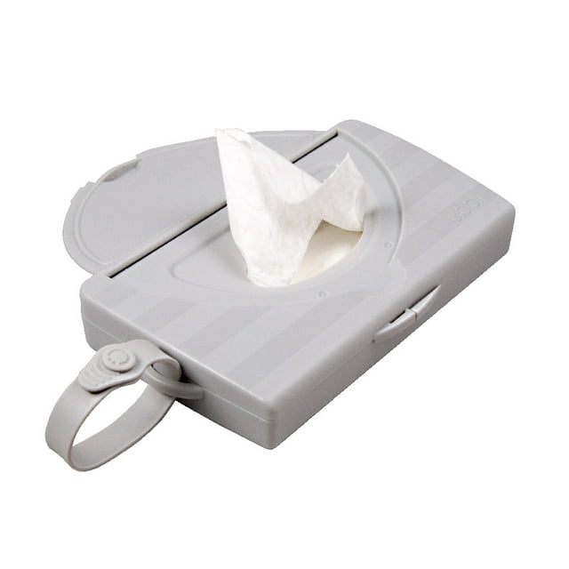 Ubbi Gray on the Go Portable Space Saving Baby Wipe Holder, Assembled