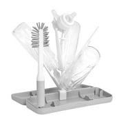 Ubbi On-The-Go Drying Rack and Brush Set, Includes Travel Case and Bottle Brush for Compact Storage, Holds up to 8 Bottles, Gray