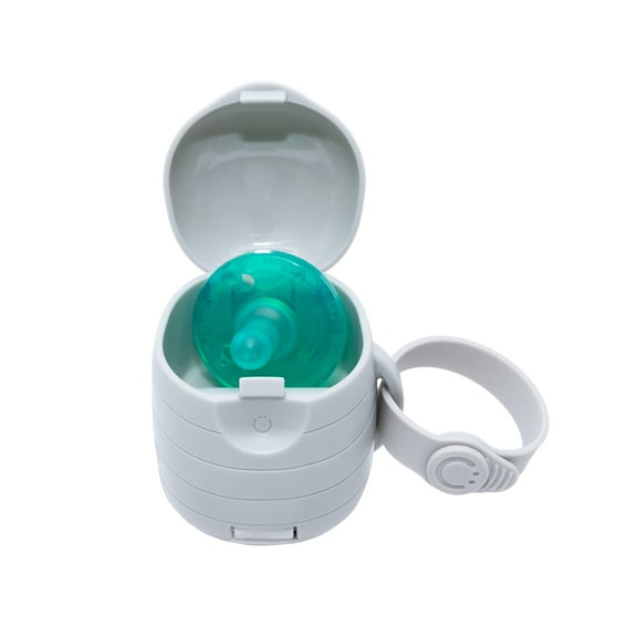 Ubbi On The Go Dual Pacifier Holder, Includes Silicone Strap, Gray, Age group is adult