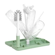 Ubbi On-the-Go Drying Rack and Brush Set, Includes Travel Case and Bottle Brush, Holds up to 8 Bottles, Sage